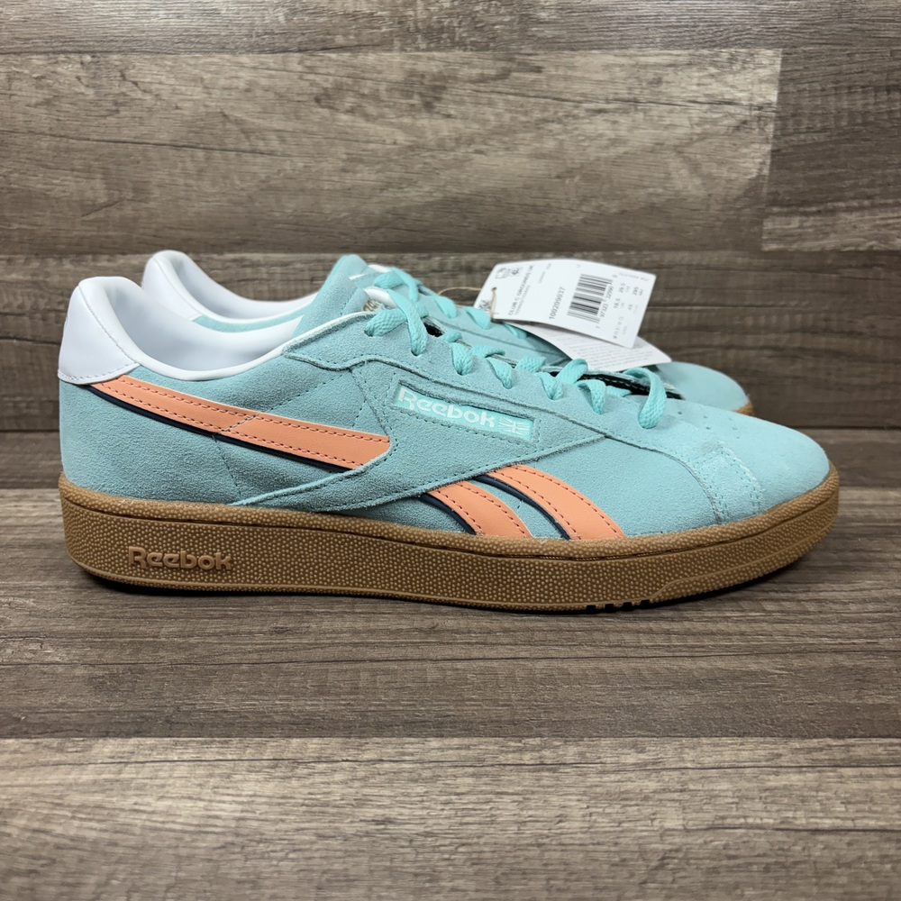 Reebok Club C Grounds UK Green Pink Mens US Size 11.5 100209037 Sneakers NEW